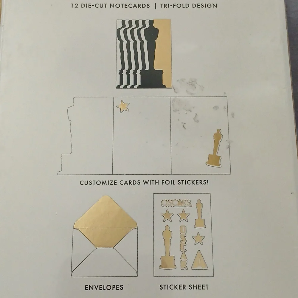 Oscars Notecard Set with Sticker Sheet